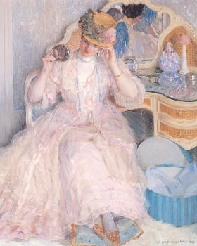 Frederick Carl Frieseke : Lady Trying On a Hat